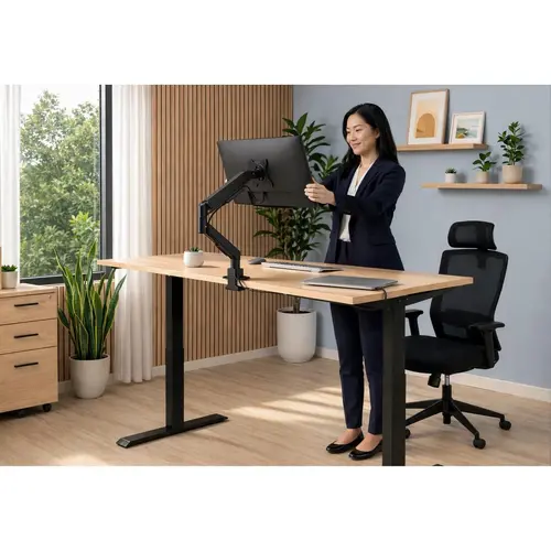 HAMA Стойка за монитор за бюро, 17"-35", регулируема, газова пружина - image 5