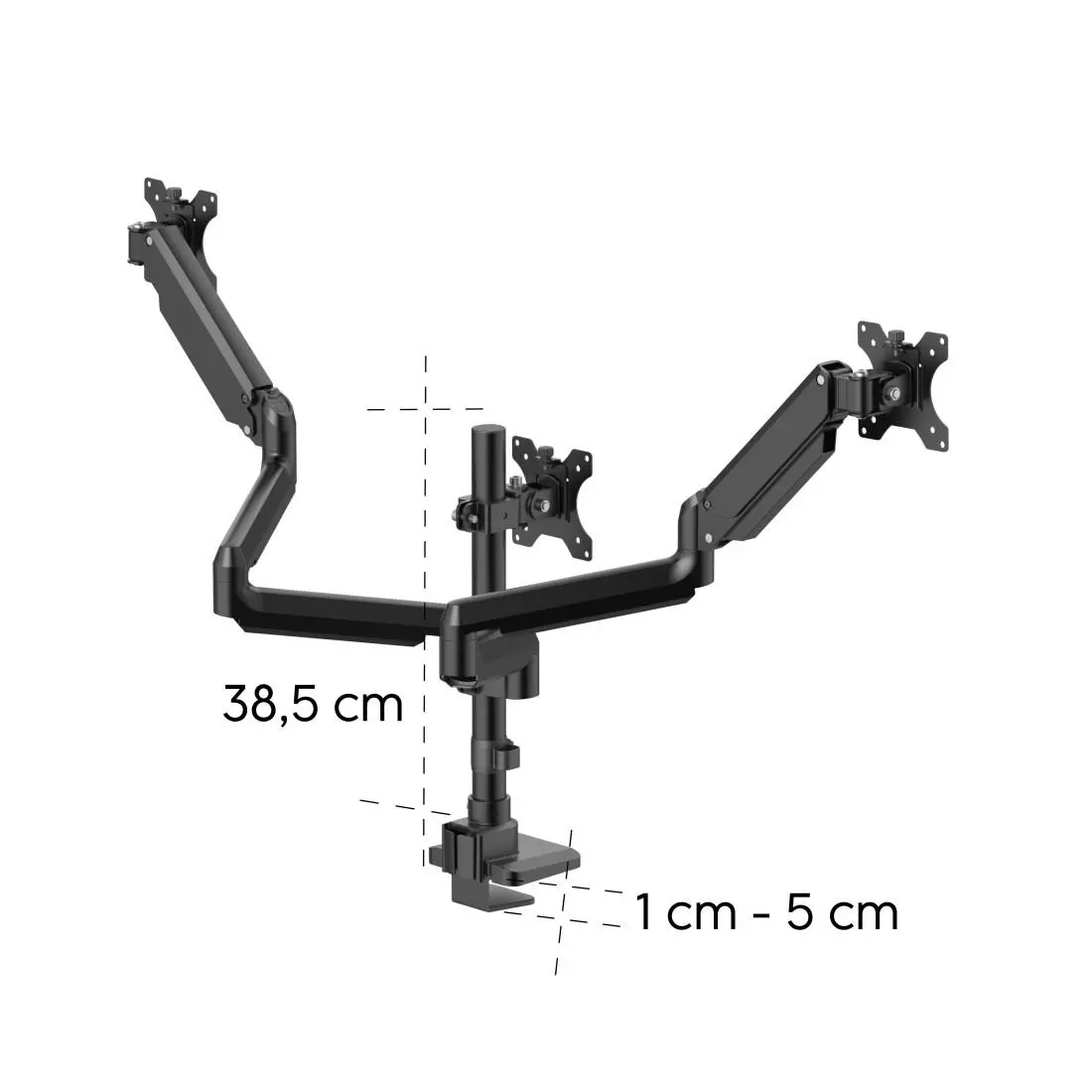 HAMA Стойка за 3 мониторa за бюро, 17"-32", газова пружина, напълно мобилна, черна - image 13