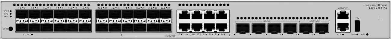Комутатор Huawei S530-24ST4XE, 24x1G SFP, 4x10G SFP+, 2x12G stack ports, L3 - image 2