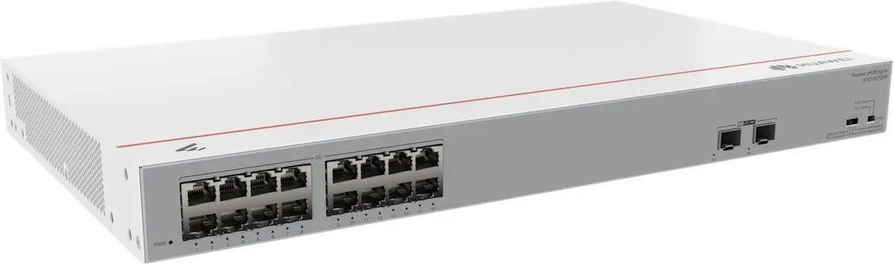 Комутатор Huawei S110-16LP2SR, 16x1GE,PoE+,2xGE SFP, 124 W, неуправляем - image 1