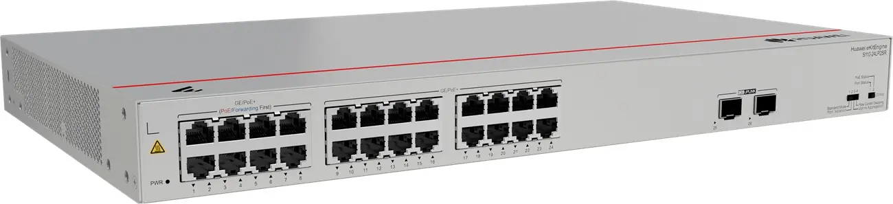 Комутатор Huawei S110-24LP2SR, 24x1GE,PoE+,2xGE SFP, 124 W, неуправляем - image 1