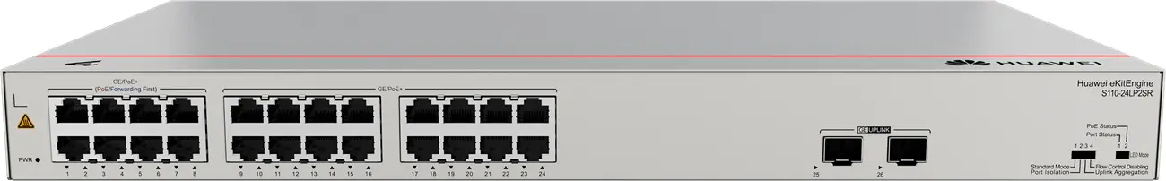 Комутатор Huawei S110-24LP2SR, 24x1GE,PoE+,2xGE SFP, 124 W, неуправляем - image 2