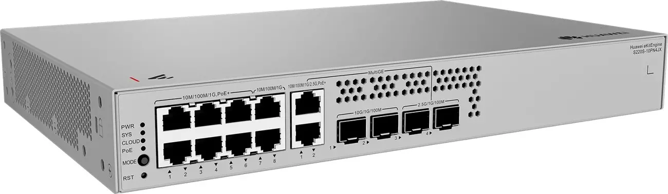 Комутатор Huawei S220S-10PN4JX,6x1G POE+,2x2.5G POE+,2x10G SFP+,2x2.5G SFP,128W - image 1