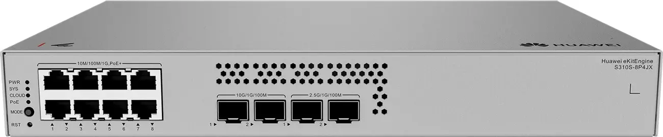 Комутатор Huawei S310S-8P4JX, 8x1G POE+, 2x10G SFP+, 2x2.5G SFP,128W, L2+ - image 3