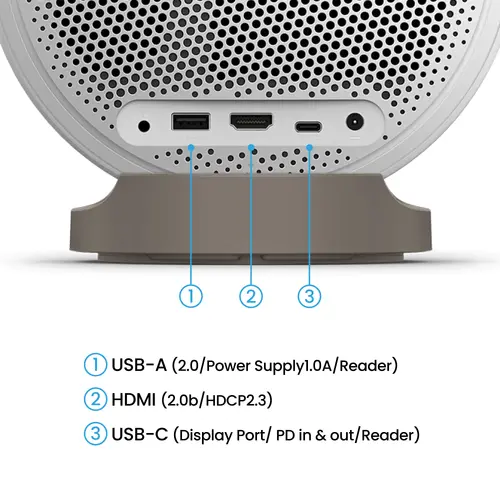 Мултимедиен проектор, BenQ GV32 Portable Ceiling Projector, 1080P (1920x1080), 100K:1, 500 ANSI Lumens, 1.2X, Auto Keystone, HDMI (ARC 5.1 channel), USB-C (w/DP PD), USB, BT 5.0, 2x4W Speakers + 10W Woofer, Google TV, SmartRemote App, WiFi, 1.6kg, White - image 5