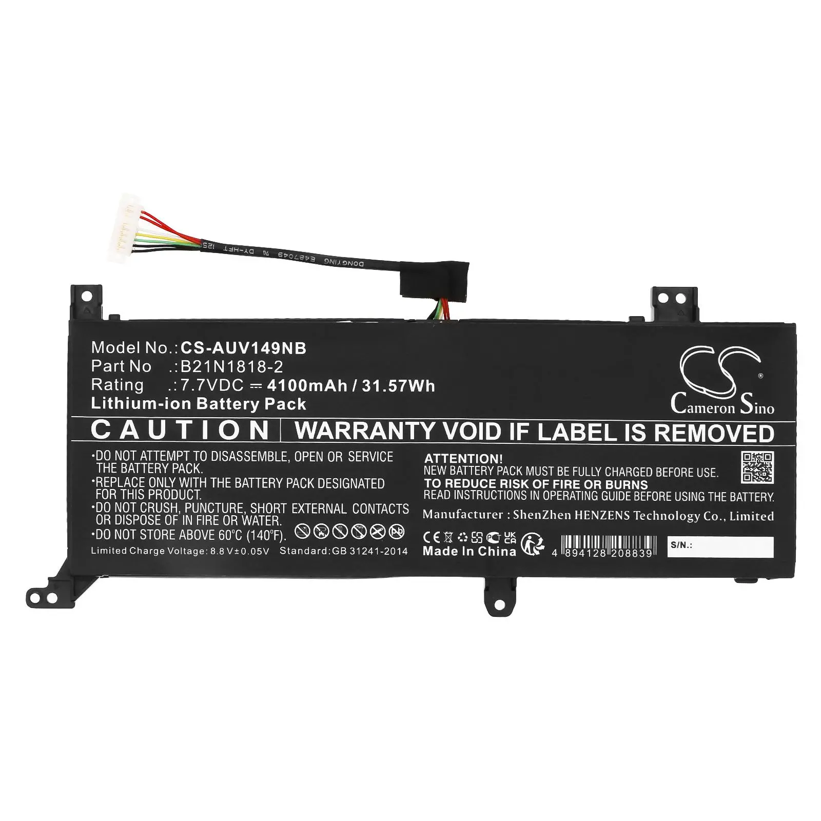 Baterie pentru laptop Asus B21N1818-2, 0B200-03450400, Li-Polymer 7.7V 4100mAhh CAMERON SINO
