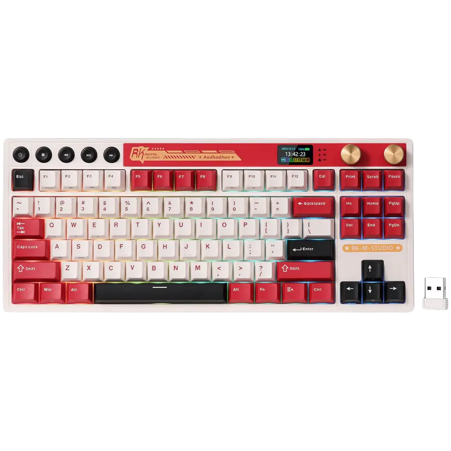 ROYAL KLUDGE RK M87 Famicom Gaming Keyboard Cream switch