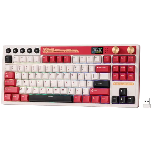 ROYAL KLUDGE RK M87 Famicom Gaming Keyboard Cream switch - image 1