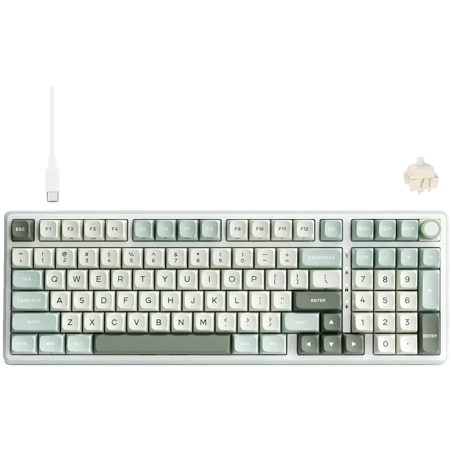 ROYAL KLUDGE RK R98Pro Sky Cyan Gaming Keyboard Cream switch
