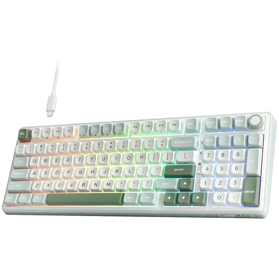 ROYAL KLUDGE RK R98Pro Sky Cyan Gaming Keyboard Cream switch - image 1