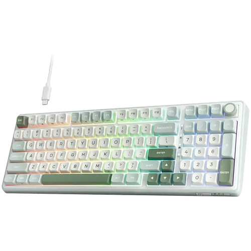 ROYAL KLUDGE RK R98Pro Sky Cyan Gaming Keyboard Cream switch - image 1