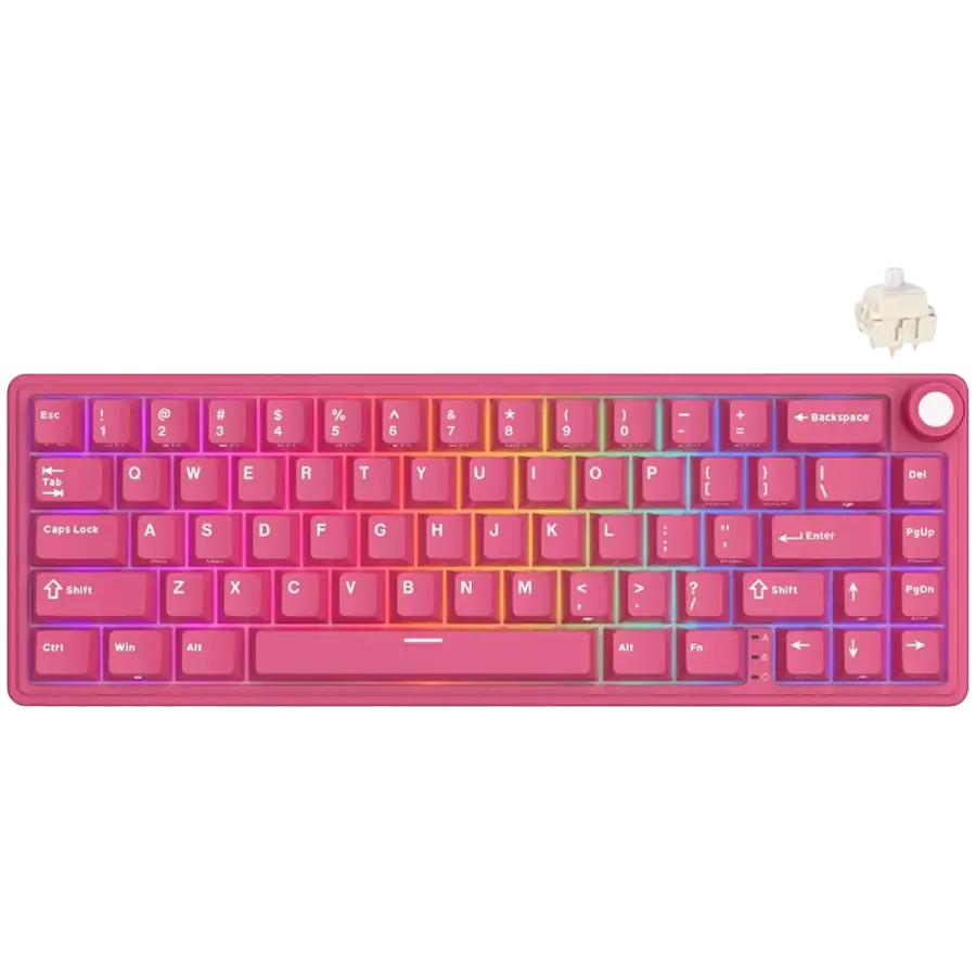 ROYAL KLUDGE R65 Berry Red Gaming Keyboard Cream Switch