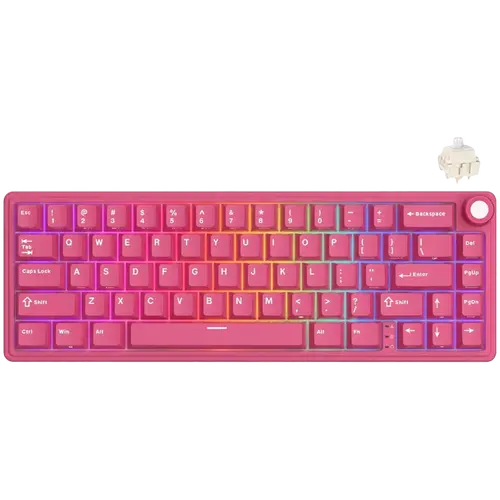 ROYAL KLUDGE R65 Berry Red Tastatură gaming Cream Switch - 1