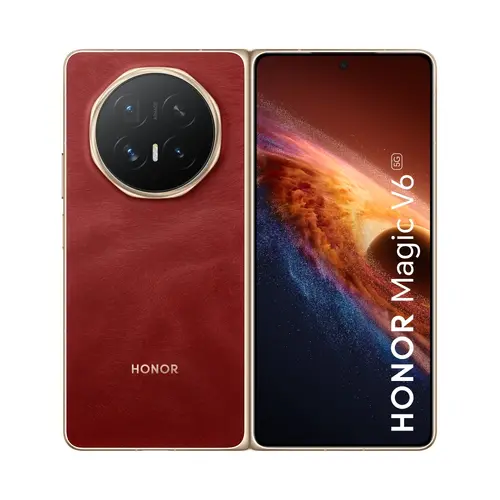 Мобилен телефон, Honor Magic V6 Foldable, Red, Phenom-N49D, 6.52", unfolded 7.95", OLED 2420x1080, unfolded 2352x2172, Snapdragon 8 Elite Gen 5, (2x4.6GHz +6x3.6GHz), 16GB, 512GB, 64+50+50MP/20+20MP, Li-Po 6 660mAh, FPT, BT, USB Type-C, Android 16, MagicOS 10