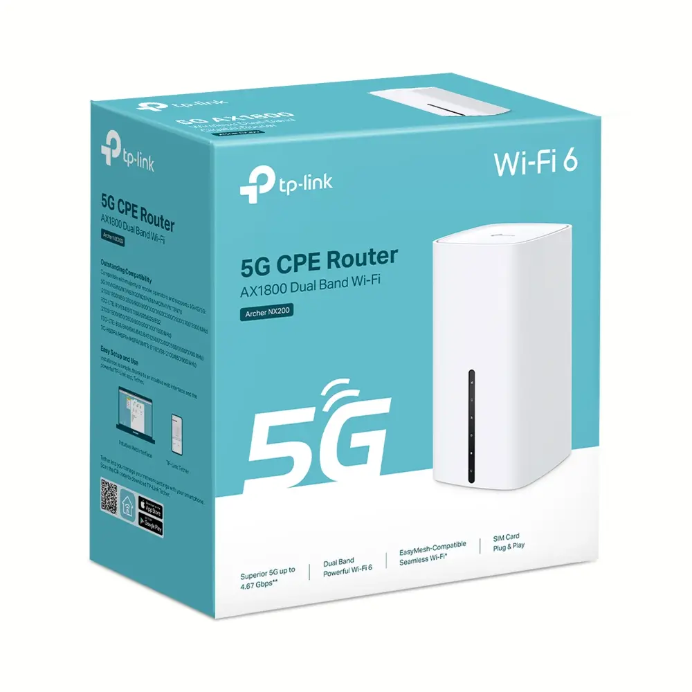 Безжичен рутер TP-LINK Archer NX200, 5G AX1800, WIFI6, 3x1Gbt.порта, слот за SIM - image 7