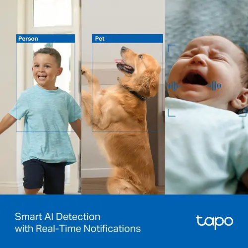 Камера TP-Link Tapo C250, Pan/Tilt AI AI домашна охранителна Wi-Fi камера - image 5