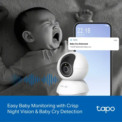 Камера TP-Link Tapo C250, Pan/Tilt AI AI домашна охранителна Wi-Fi камера - image 7
