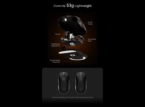 ATK професионална геймърска мишка Wireless Gaming Mouse A9 2.0 Tri-mode Nearlink - 1K, White - image 4