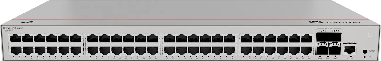 Комутатор Huawei S220-48P4X, 48x1G POE+, 4x10G SFP+, L2, 380W - image 2