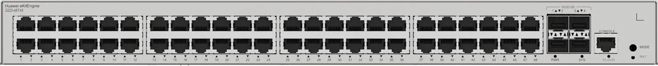 Комутатор Huawei S220-48T4X, 48x1G, 4x10G SFP+, L2, 176 Gbit/s - image 3