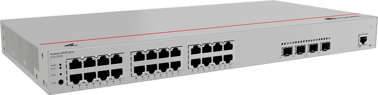 Комутатор Huawei S220-24P4X, 24x1G POE+, 4x10G SFP+, L2, 400W - image 1