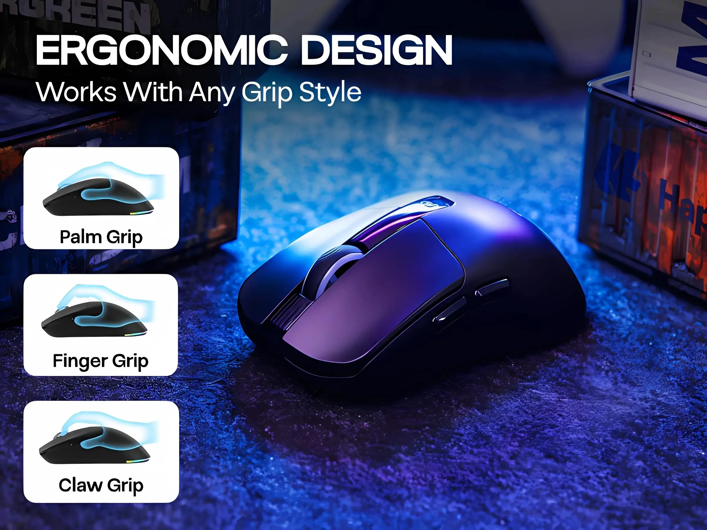 Aula професионална геймърска мишка Wireless Gaming Mouse SC590 PRO - Smart Display, Black - image 11