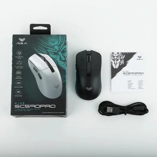 Aula професионална геймърска мишка Wireless Gaming Mouse SC590 PRO - Smart Display, Black - image 9