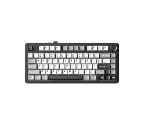 Aula геймърска механична клавиатура Wireless Gaming Mechanical Keyboard F75HE - Black King Magnetic Switch [Linear] (English US), Black, Gray