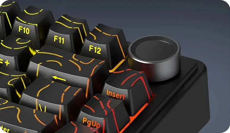 Aula геймърска механична клавиатура Wireless Gaming Mechanical Keyboard F75HE - Black King Magnetic Switch [Linear] (English US), Black Contour - image 2