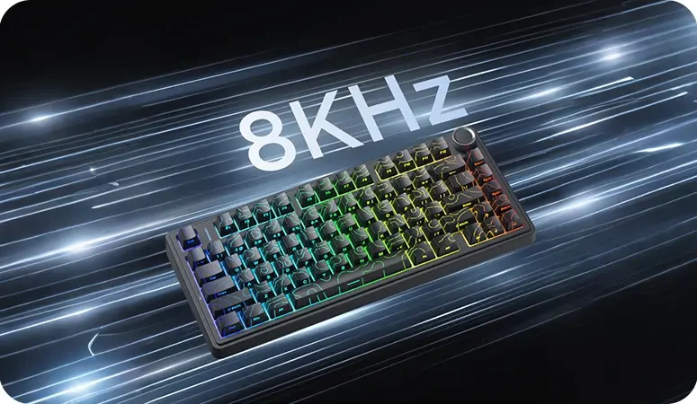 Aula геймърска механична клавиатура Wireless Gaming Mechanical Keyboard F75HE - Black King Magnetic Switch [Linear] (English US), Black Contour - image 7