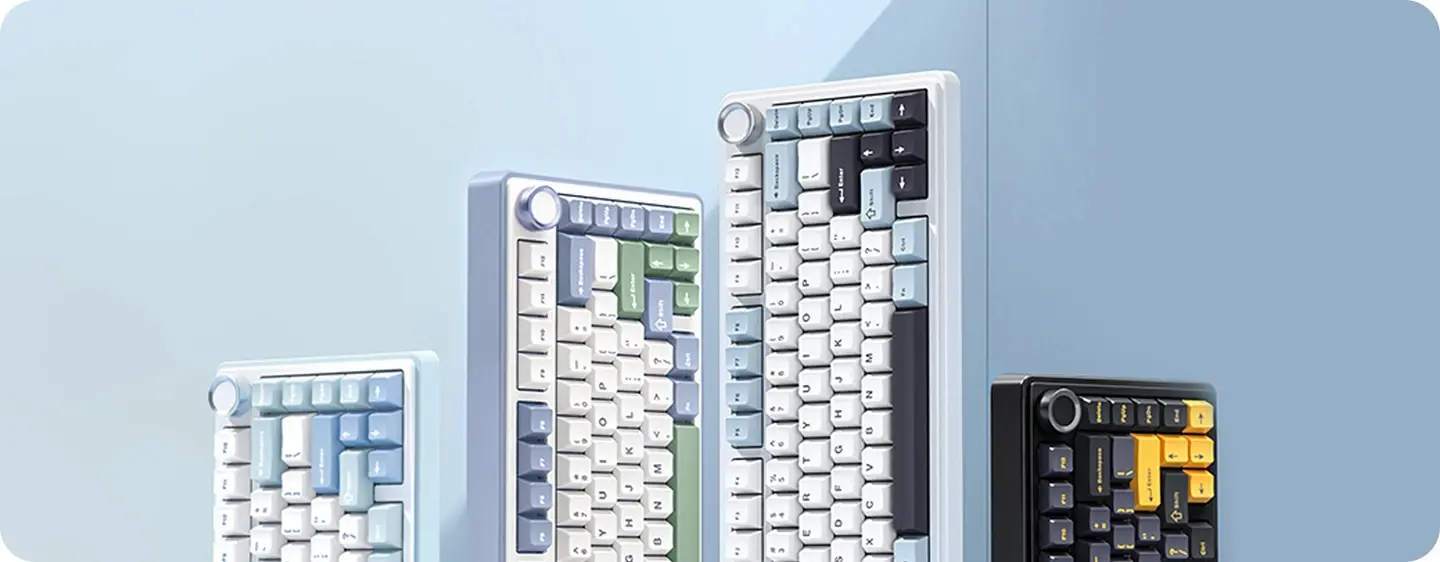 Aula геймърска механична клавиатура Wireless Gaming Mechanical Keyboard F75 - Reaper Switch [Linear] (English US), Purple, Beige, Green - image 7