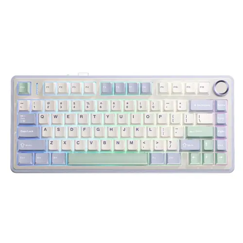 Tastatură mecanică de gaming fără fir Aula F75 - Reaper Switch [Linear] (Engleză US), mov, bej, verde - 1