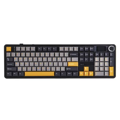Aula геймърска механична клавиатура Wireless Gaming Mechanical Keyboard F108 PRO - Volcanic Switch [Linear] (English US), Black, Gray - image 1