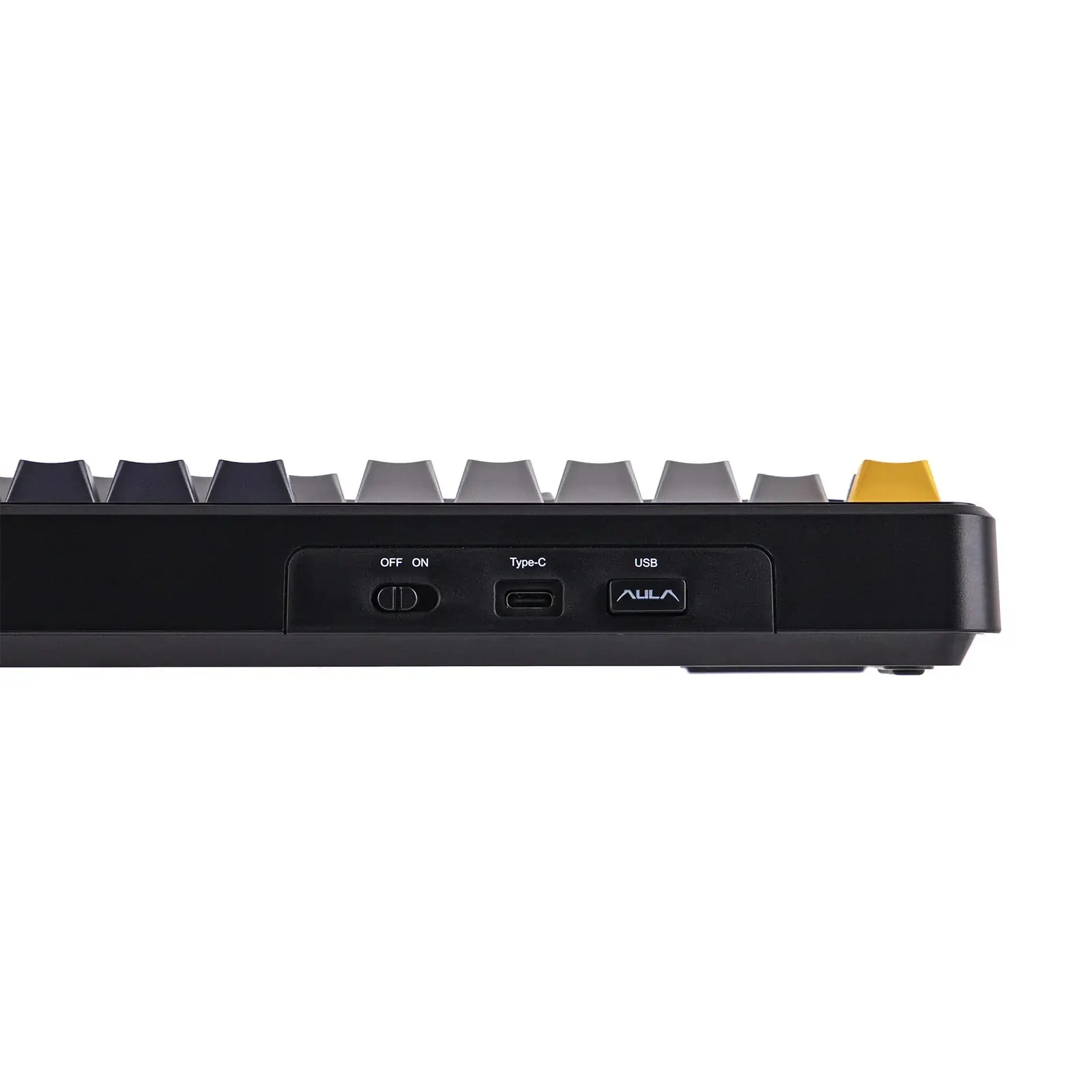 Aula tastatură mecanică de gaming wireless, Tastatură mecanică de gaming wireless F108 PRO - Volcanic Switch [Linear] (engleză US), Negru, Gri - image 3