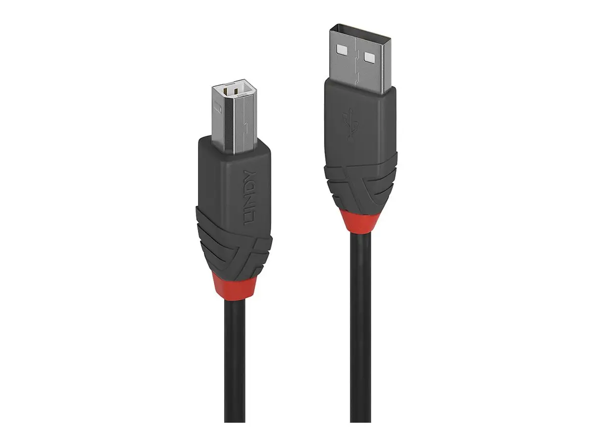 КАБЕЛ USB LINDY - USB to USB - USB 2.0 Type A to B Cable - Anthra Line - 5,0 m - Grey - PN 36675