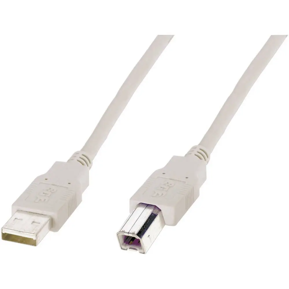 КАБЕЛ USB DIGITUS - Connection cable - USB-A към USB-B - USB 2.0 conform - 1,8 m - Бежов - PN AK-300105-018-E