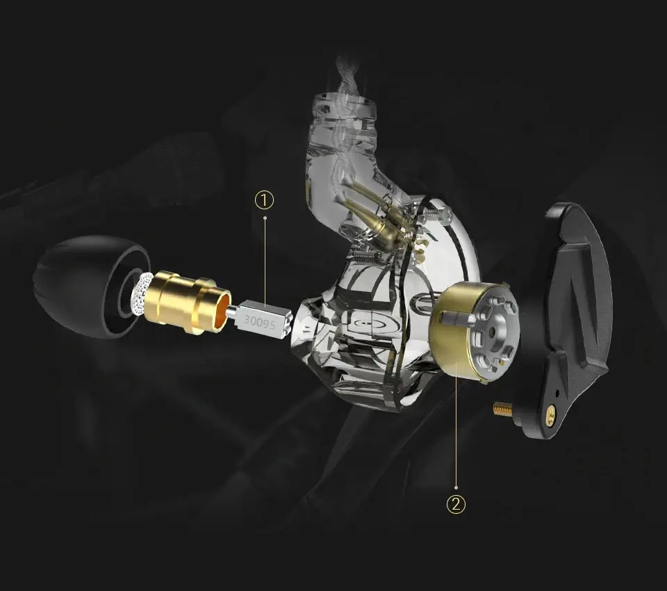 KZ професионални слушалки Hi-Fi In-Ear-Monitors - ZSN PRO X Black Mic - image 6