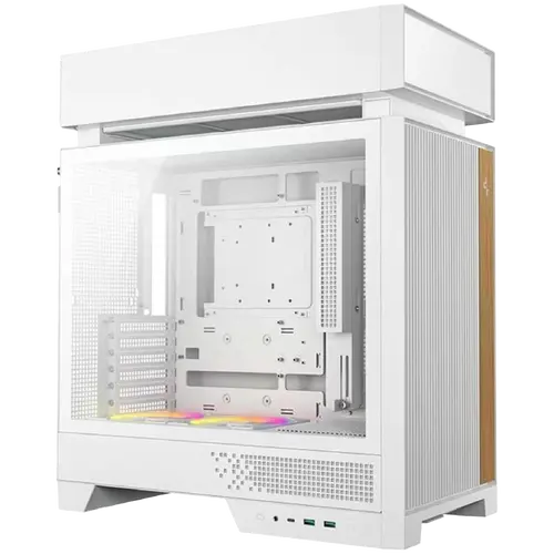 DeepCool CL660 WH, Mid Tower, Mini-ITX/Micro-ATX/ATX(Rear Connector), 2xUSB3.0, 1xUSB Type-C, 1xAudio, 2x120mm Pre-Installed ARGB Reverse Fans, Tempered Glass, Mesh Panel, White, R-CL660-WHNNA0-G-1 - image 1