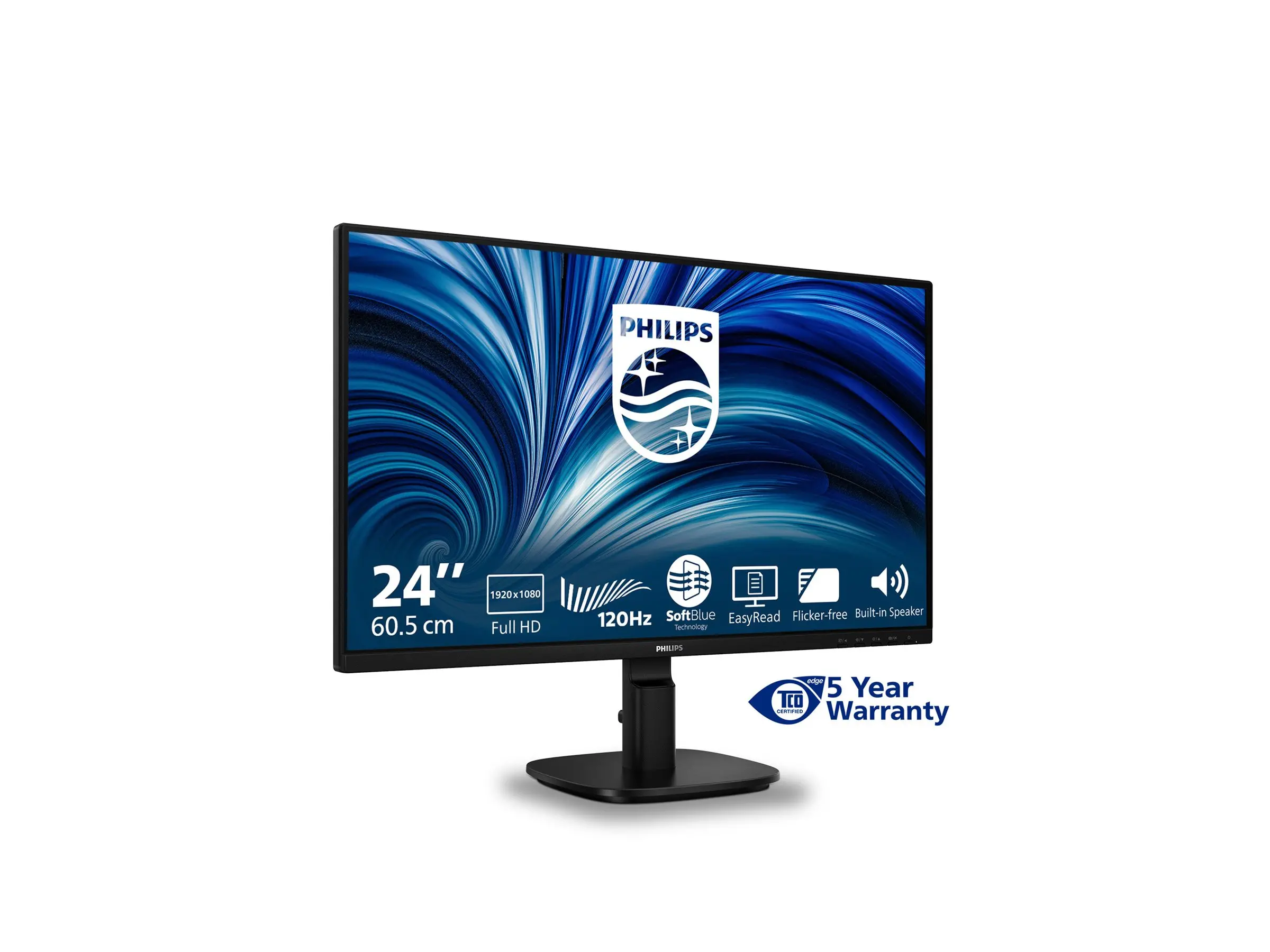Монитор, Philips 24B2N2200, 23.8" IPS WLED, 1920x1080@120Hz, 4ms GtG, 300cd m/2, 1500:1, 50M:1 DCR, Adaptive Sync, FlickerFree, SoftBlue, 2Wx2, Tilt, D-SUB, HDMI, DP - image 3
