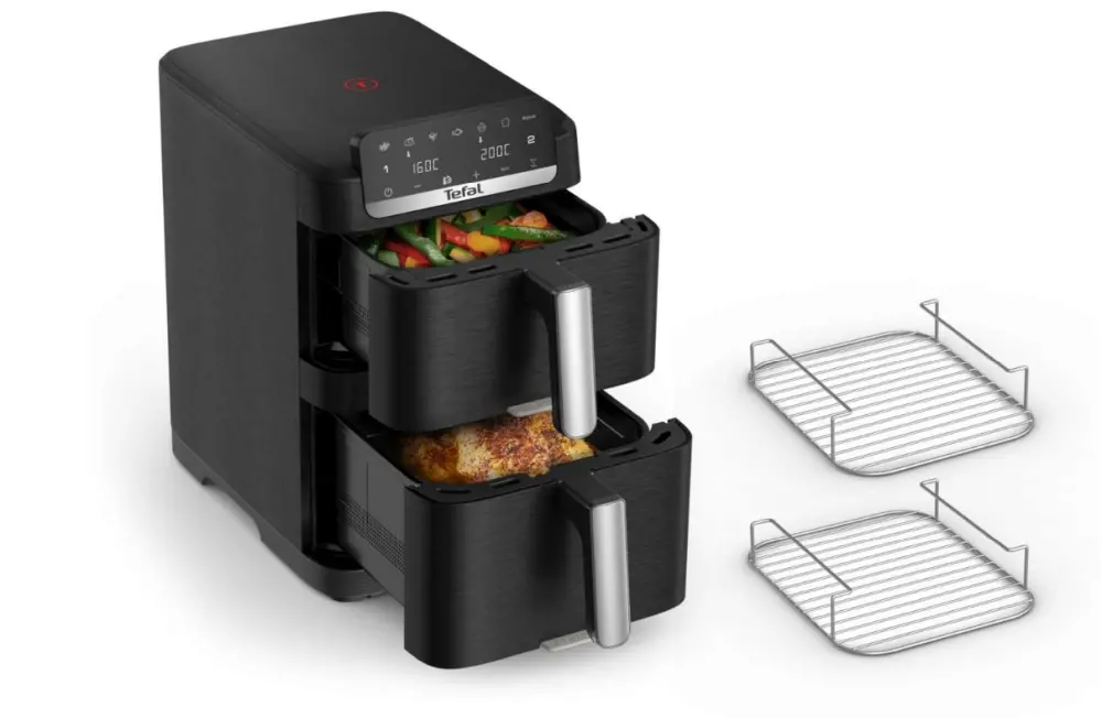 Уред за здравословно готвене, Tefal EY7568E0 Crispy Stack Af Genius+Acc Blk - image 1