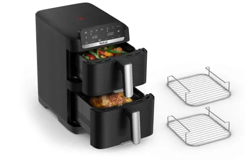 Уред за здравословно готвене, Tefal EY7568E0 Crispy Stack Af Genius+Acc Blk - image 1