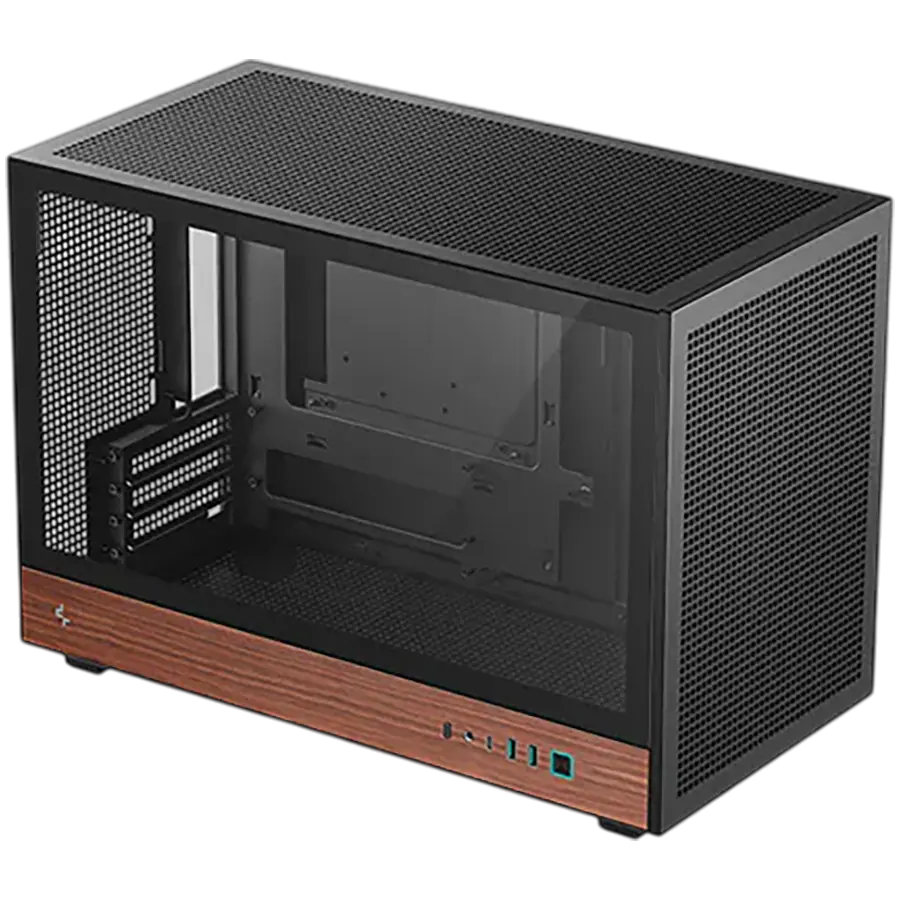 DeepCool CH260 WOOD, Mini Tower, Mini-ITX/Micro-ATX, 2xUSB3.0, 1xType-C Gen 2, 1xAudio, Mesh Panel, Black, 2Y, R-CH260-BKNWM0-G-1 - image 1
