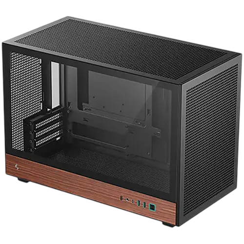 DeepCool CH260 WOOD, Mini Tower, Mini-ITX/Micro-ATX, 2xUSB3.0, 1xType-C Gen 2, 1xAudio, Mesh Panel, Black, 2Y, R-CH260-BKNWM0-G-1 - image 1