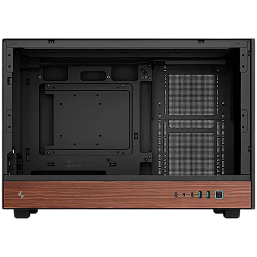 DeepCool CH260 WOOD, Mini Tower, Mini-ITX/Micro-ATX, 2xUSB3.0, 1xType-C Gen 2, 1xAudio, Mesh Panel, Black, 2Y, R-CH260-BKNWM0-G-1 - image 2