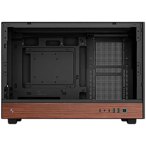 DeepCool CH260 WOOD, Mini Tower, Mini-ITX/Micro-ATX, 2xUSB3.0, 1xType-C Gen 2, 1xAudio, Mesh Panel, Black, 2Y, R-CH260-BKNWM0-G-1 - image 2