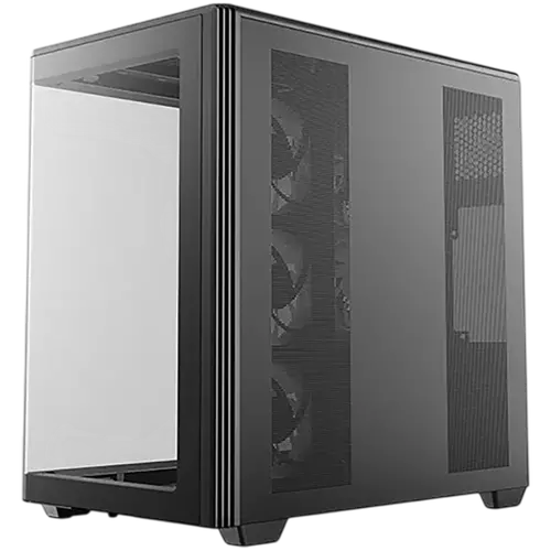 DeepCool CG590U 5F, Mid Tower, Mini-ITX/Micro-ATX/ATX, Rear Connector support, 2xUSB3.0, 1xType-C Gen 2, 1xAudio, 3x120mm ARGB Reverse Fan, 2x120mm ARGB Fans, Tempered Curved Glass, Mesh Panel, Black, 2Y, R-CG590U-BKAGA5-G - 2