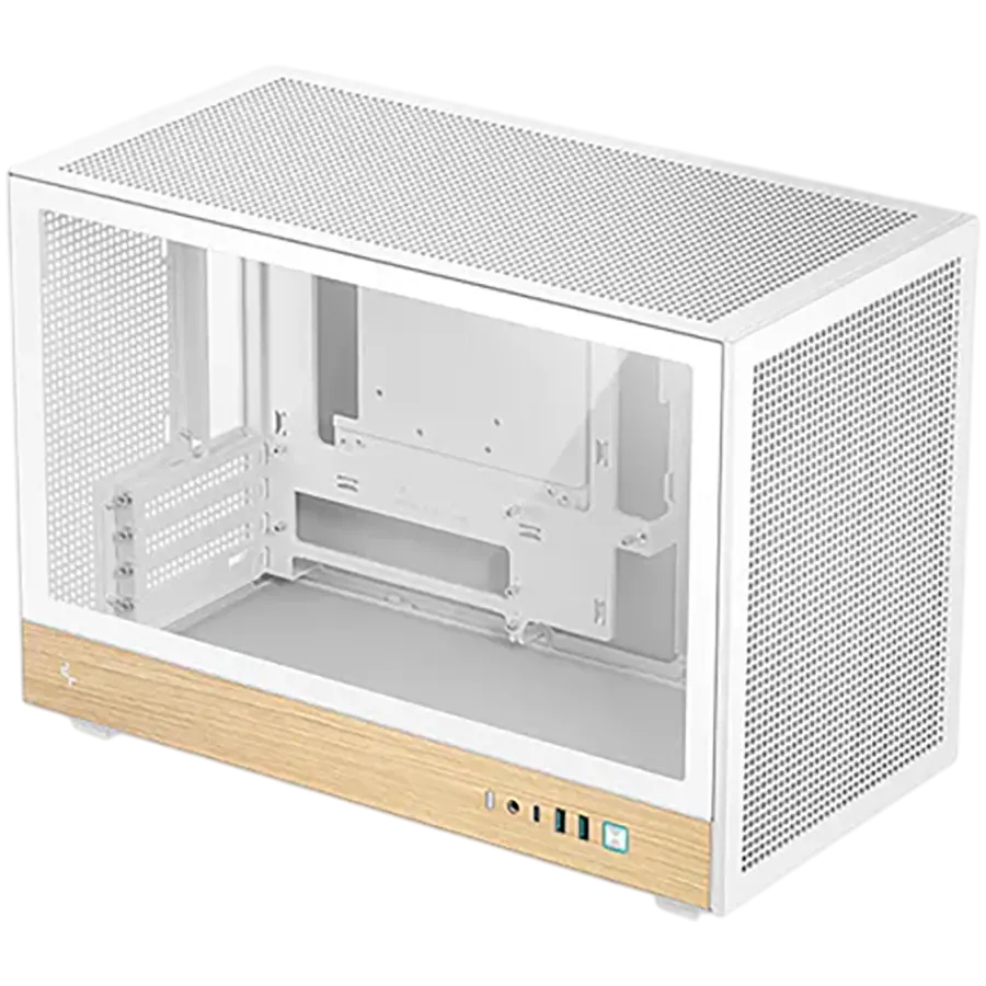 DeepCool CH260 WOOD WH, Mini Tower, Mini-ITX/Micro-ATX, 2xUSB3.0, 1xType-C Gen 2, 1xAudio, Mesh Panel, White, 2Y, R-CH260-WHNWM0-G-1 - image 1