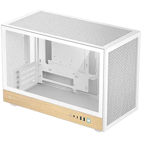DeepCool CH260 WOOD WH, Mini Tower, Mini-ITX/Micro-ATX, 2xUSB3.0, 1xType-C Gen 2, 1xAudio, Mesh Panel, White, 2Y, R-CH260-WHNWM0-G-1 - image 1