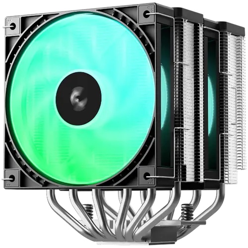 DeepCool AG620 G2 ARGB, Ψύκτρα αέρος CPU, 2x120mm PWM ARGB ανεμιστήρες, TDP 270W, 6 heatpipes, Μαύρο, LGA1851/1700, AMD AM5/AM4, 129x136x159 - 1