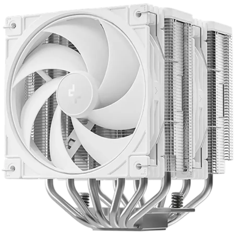 DeepCool AG620 G2 WH, Cooler CPU cu aer, 2x120mm ventilatoare PWM, TDP 270W, 6 heatpipe-uri, Alb, LGA1851/1700, AMD AM5/AM4, 129x136x159 mm (LxlxÎ)